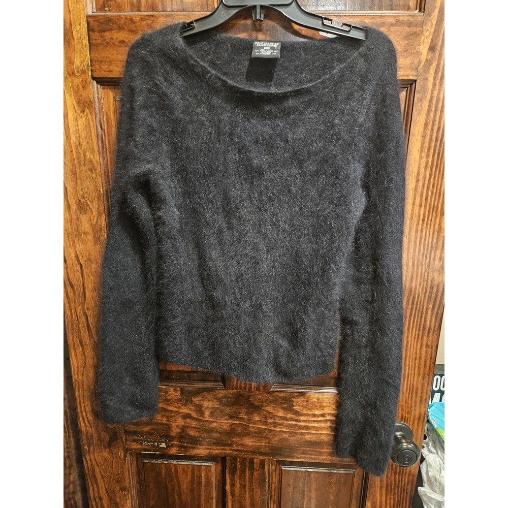 Polo Jeans Co. Ralph Lauren Vtg Rare Y2k Angora Rabbit Hair Black Sweater Large